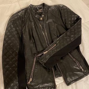 Express - size M - faux leather moto - black